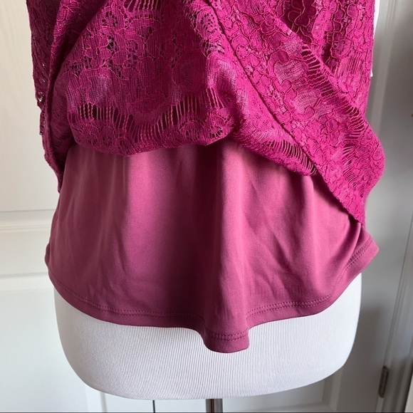 Love Fire Fuchsia Lace Lined Tank Top - Picture 6 of 10